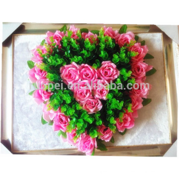 Real touch wholesale artificial heart shape flower wreath for funeral